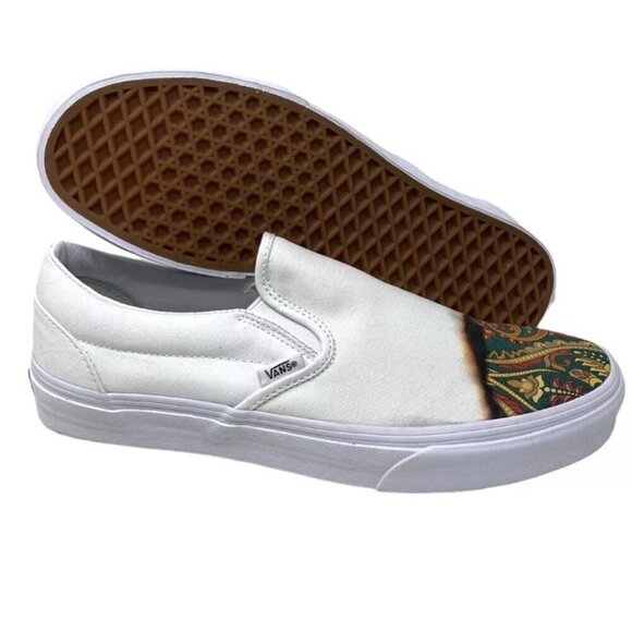 New VANS SLIP ON SHOES CANVAS BIG REVEAL PAISLEY SZ 5 WOMAN SKATER OLD SCHOOL - Picture 5 of 11